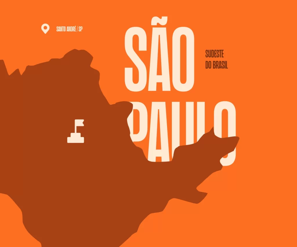 Silhueta com mapa do estado de São Paulo